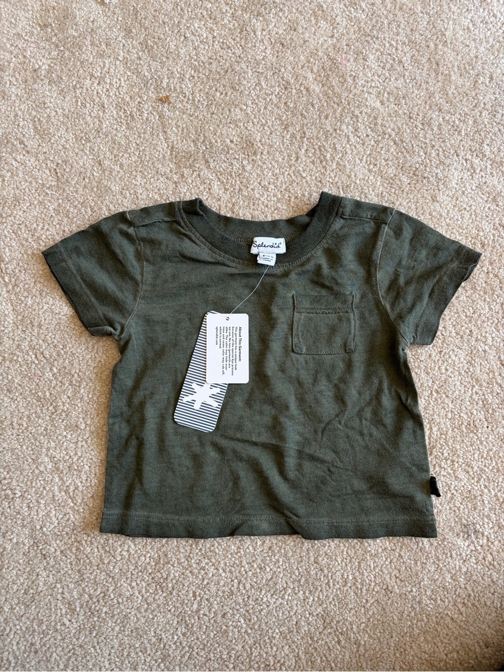 Splendid Kids Olive Green Short-Sleeve Pocket Tee